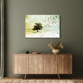 Obraz - Maľovaný kŕdeľ vtákov (90x60 cm)