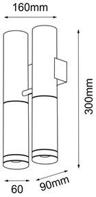 Amplex 8360 - Nástenné svietidlo KAVOS 2xGU10/15W/230V čierna