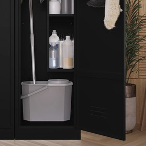 Kovová viacúčelová skriňa AGNES, 500 x 1850 500 mm, čierna
