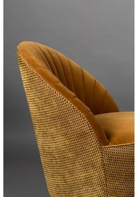 Hnedé zamatové kreslo Dutchbone Madison