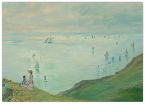 Sklenený obraz - Henri Fantin-Latour, Cliffs at Pourville, reprodukcia (70x50 cm)