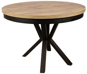 Stôl St-42 120+2x50 Dub Wotan/Čierna -Kovová noha