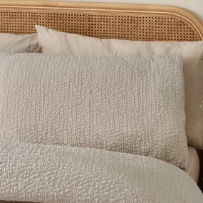 Svetlohnedé krepové obliečky na dvojlôžko/predĺžené 230x220 cm Crinkle Seersucker – Catherine Lansfield