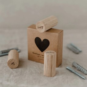 Eulenschnitt Drevené háčiky Oak Wood My Happy Place – set 3 ks