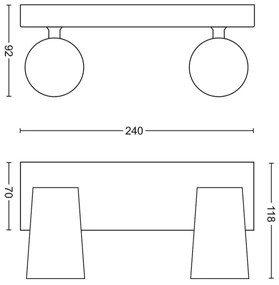 Philips 50572/48/PN - LED Bodové svietidlo MYLIVING PAISLEY 2xGU10/5,5W/230V
