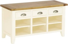 Biely botník na topánky s 3 zásuvkami a policami 110x45x60 cm