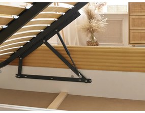 Žltá čalúnená dvojlôžková posteľ s úložným priestorom a roštom 180x200 cm Jade – Bobochic Paris