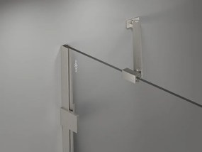Mexen, Mexen Lunar pravé otočné sprchové dvere 120 cm, transparentné, brúsený nikel - 834-120-000-97-00-P