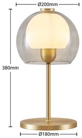 Lucande Mylah stolová lampa, sklenené tienidlá