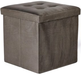 Skladacia taburetka L zamatová, hnedá