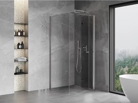 Mexen Mist-F T, 1-krídlový skladací sprchový kút pravý 70 x 70 cm, číre sklo, chrómový profil, 8A6T-070-070-01-00-P