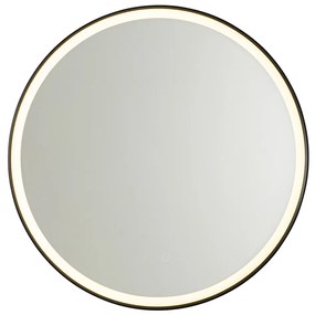 Kúpeľňové zrkadlo čierne 70 cm vrátane LED 3-stupňové stmievateľné s dotykovým okrúhlym - Miral
