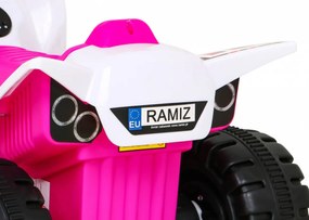 Ramiz Najrýchlejšia batériová štvorkolka pre deti Ružová + 25W motor