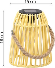 Solárna LED lucerna Sofian 18 cm žltá