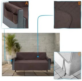 Poťah na sedačku PARIS hnedý, 110 cm