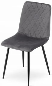 Jedálenský stôl TODI čierny 80 cm so štyrmi stoličkami TURIN tmavosivé