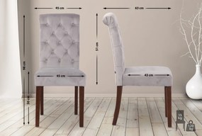 Jedálenská stolička Lisburn - zamat - Sivá