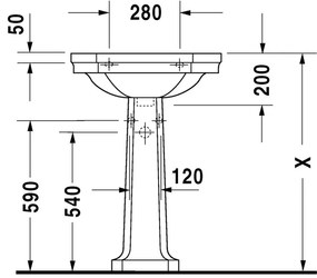 Duravit 1930 - Umývadlo 600x410 mm, s prepadom, biela 0438600000