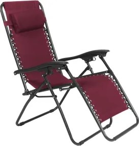 Polohovateľné záhradné kreslo Hannover, červené%