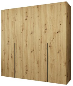 Šatníková skriňa 200 cm Alice 1 (dub artisan + čierna). Akcia -19%. Vlastná spoľahlivá doprava až k Vám domov. 1126113