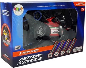 LEAN Toys Športový motocykel na diaľkové ovládanie 2.4G dosah 35 m červený