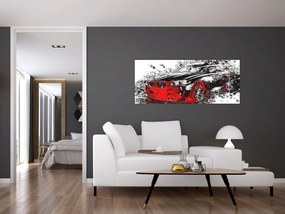 Obraz - Maľované auto v akcii (120x50 cm)