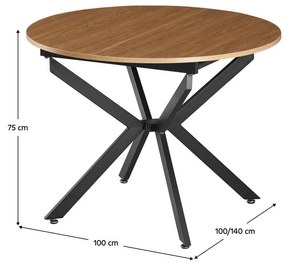 Rozkladací jedálenský stôl Amero (dub svetlý + čierna) (pre 4-6 osôb). Vlastná spoľahlivá doprava až k Vám domov. 1116195