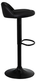 Čierne barové stoličky s nastaviteľnou výškou z imitácie kože v súprave 2 ks (výška sedadla 72 cm) – Casa Selección