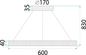 Toolight Toolight, LED stropné svietidlo, 4000K, 24W, APP1512-CP, čierna, OSW-05473