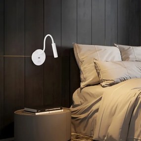 Brilagi - LED Flexibilná nástenná lampa s USB portom MAYA LED/3W/230V biela