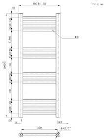 Erga Basic, vykurovacie teleso 1000x400 mm, 328 W, biela, ERG-LAV-BASIC-10040-WH