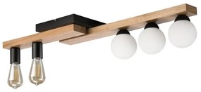 Prisadený luster MATTE 2xE27/15W/230V + 3xG9/5W/230V čierna/dub