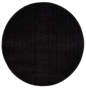 Dekorstudio Okrúhly jednofarebný koberec FANCY 805 -  čierny Priemer koberca: 120cm