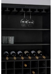Čierna vinotéka z dubového dreva pre 20 fliaš, 89x181 cm Travis – Zuiver