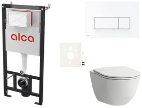 Cenovo zvýhodnený závesný WC set Alca do ľahkých stien / predstenová montáž + WC Laufen SIKOASL7