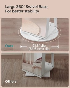 Šperkovnica, zrkadlová skriňa otočná o 360°, s bielym povrchom a greige