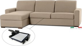 Rohová sedacia súprava na každodenné spanie ONE s rozkladom, ľavá, 140, béžová (enjoy new lux - 2 camel)