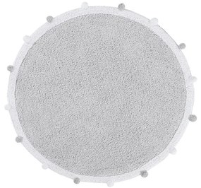 Svetlosivý prateľný ručne tkaný bavlnený detský koberec ø120 cm Bubbly – Lorena Canals