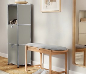 Kovová komoda »CN3 Slim Line« s 2 výklopnými priečinkami, svetlosivá