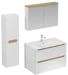 Kúpeľňová zostava s umývadlom vrátane umývadlovej batérie, vtoku a sifónu Naturel Stilla biela lesk KSETSTILLA004, 1 ks