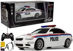 LEAN TOYS RC BMW policajné autíčko 1:18 bielo-čierne