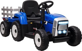 HOMCOM Elektrický traktor s prívesom, detský traktora s diaľkovým ovládaním, elektrické auto pre deti s MP3 funkciou, detské vozidlo s prednými svetla