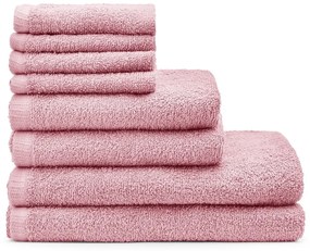 Ružové rýchloschnúce/froté bavlnené uteráky a osušky v súprave 8 ks Quick Dry – Catherine Lansfield