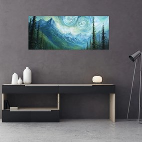 Obraz - Krajina s nádychom Van Gogha (120x50 cm)
