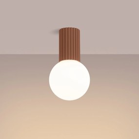 Stropné svietidlo Halo, 1x biele sklenené tienidlo, br