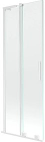 Mexen Velar L, 2-krídlová posuvná vaňová zástena 75 x 150 cm, 8mm číre sklo, biely profil, 896-075-003-01-20