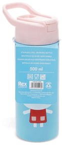 Svetlomodrá detská fľaša z nehrdzavejúcej ocele 500 ml Lottie &amp; Friends – Rex London
