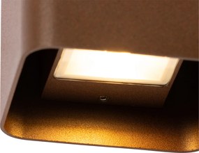 Moderná nástenná lampa hrdzavohnedá vrátane LED IP54 štvorcová - Evi