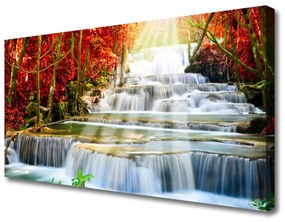 Obraz Canvas Vodopád príroda les 100x50 cm