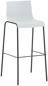 Barová stolička Hoover ~ plast, kovové nohy čierne - Biela